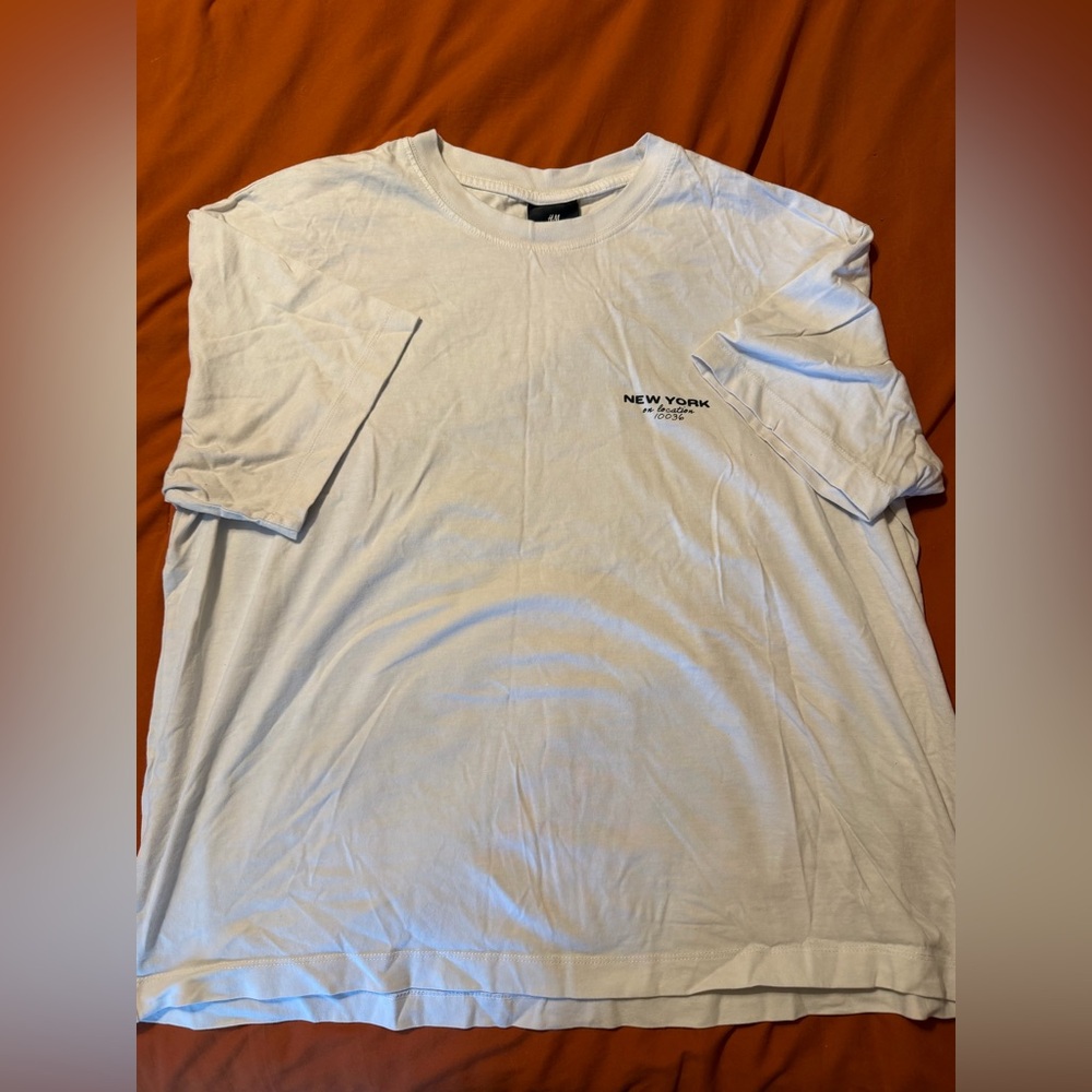 H&M White New York Tee